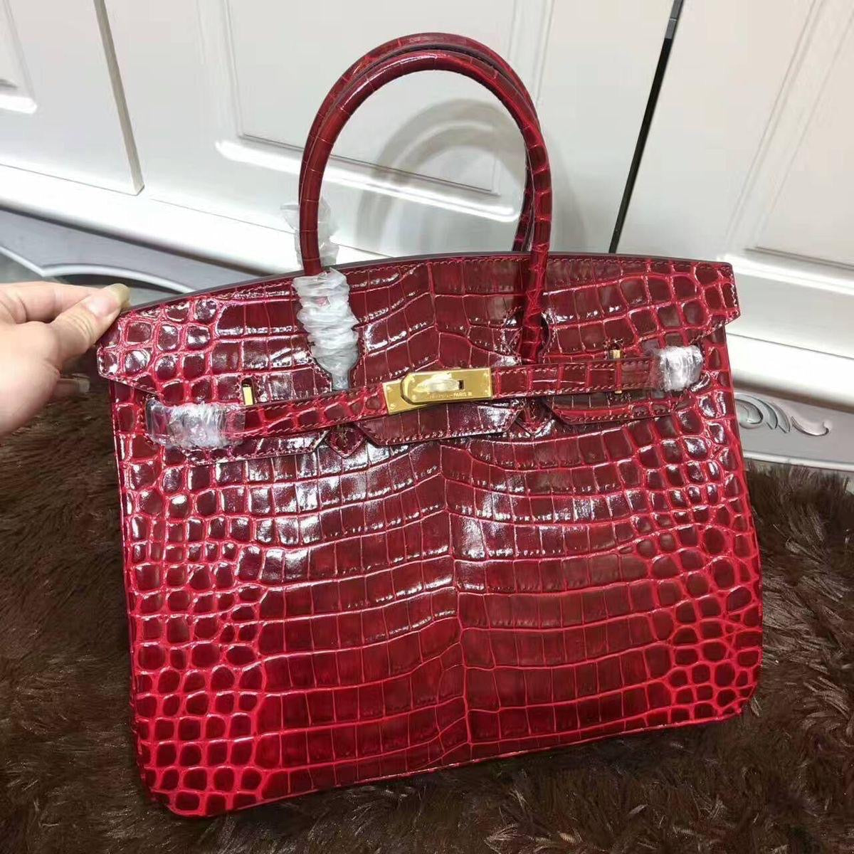 Sacs À Main À Poignée Supérieure En Cuir Véritable Imprimé Crocodile