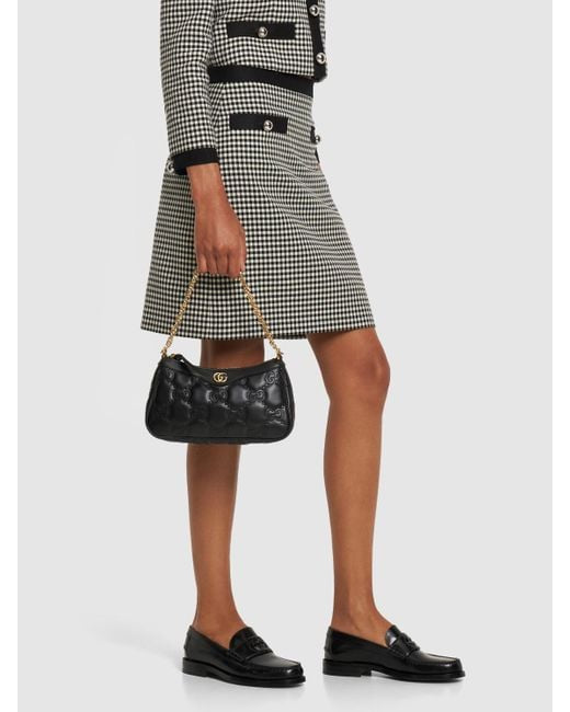 Sac à bandoulière En Matelassé Noir GG Pour femme