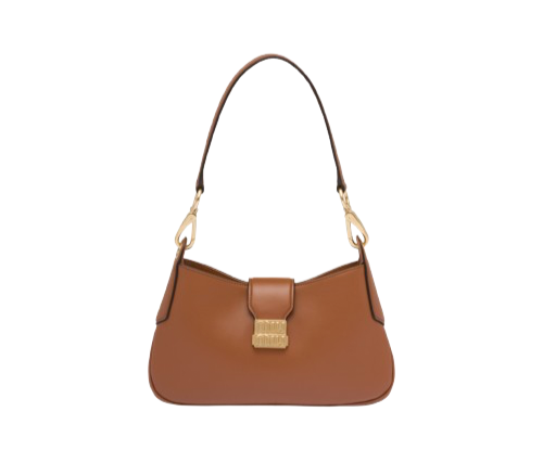 Sac à bandoulière marron en métal avec logo