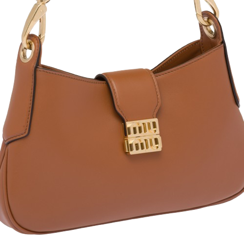 Sac à bandoulière marron en métal avec logo