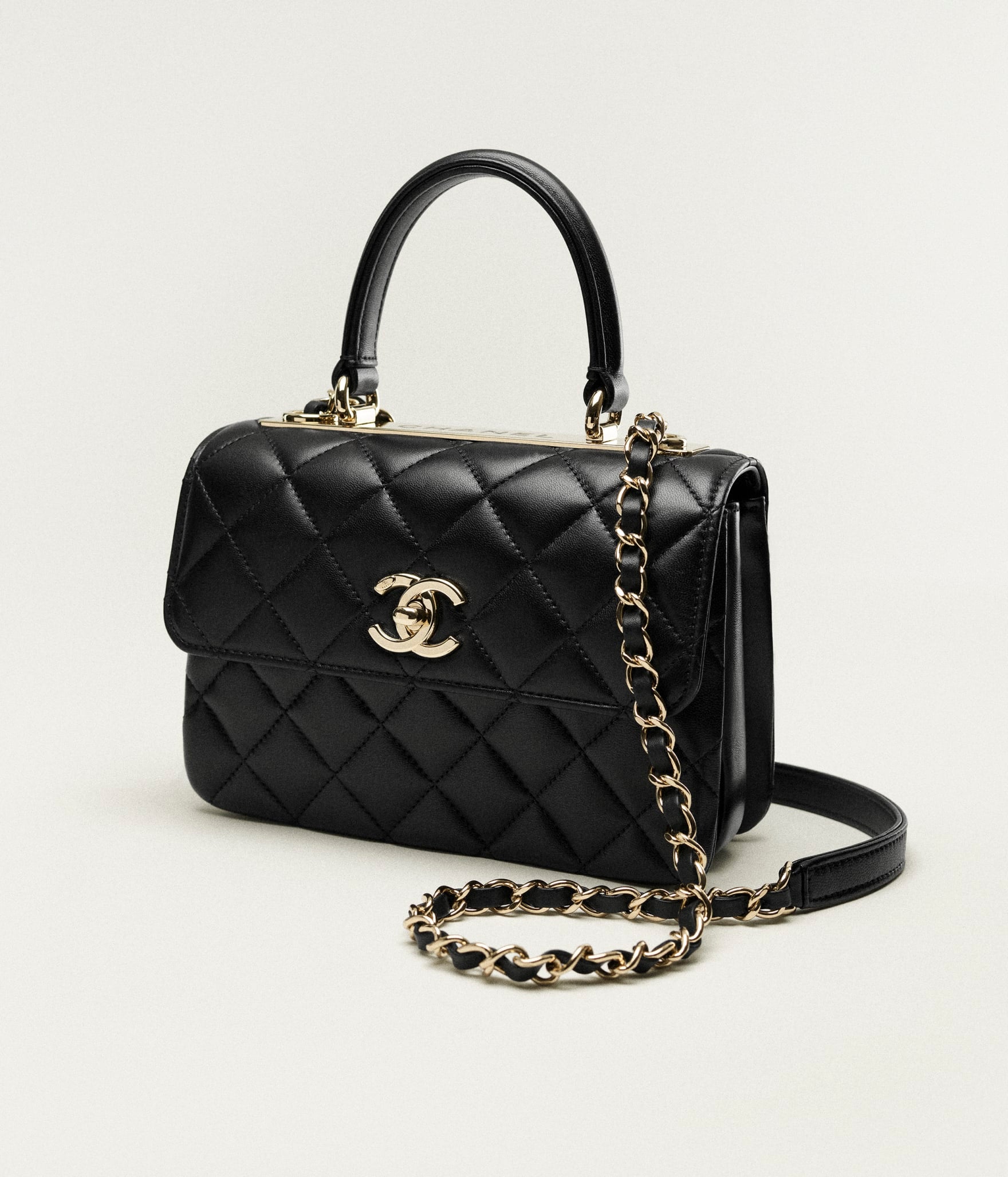 Sac Chanel Trendy CC Top Handle Cuir lisse Noir