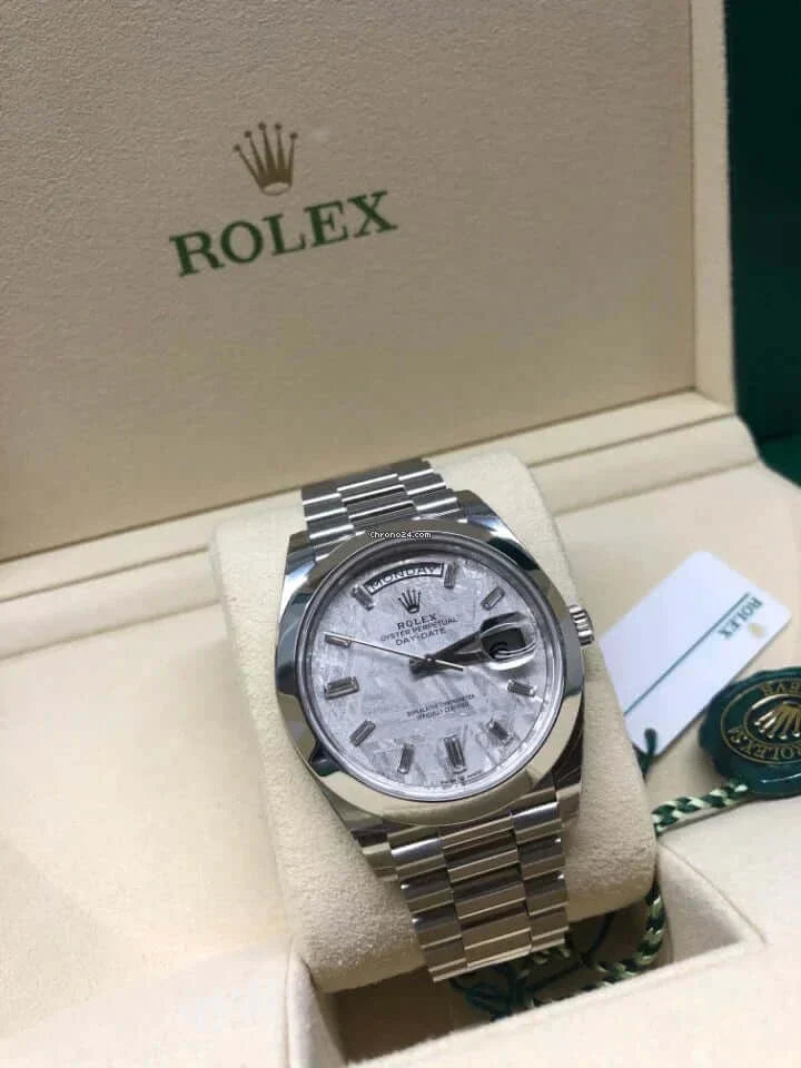 rolex day date platinum meteorite dial