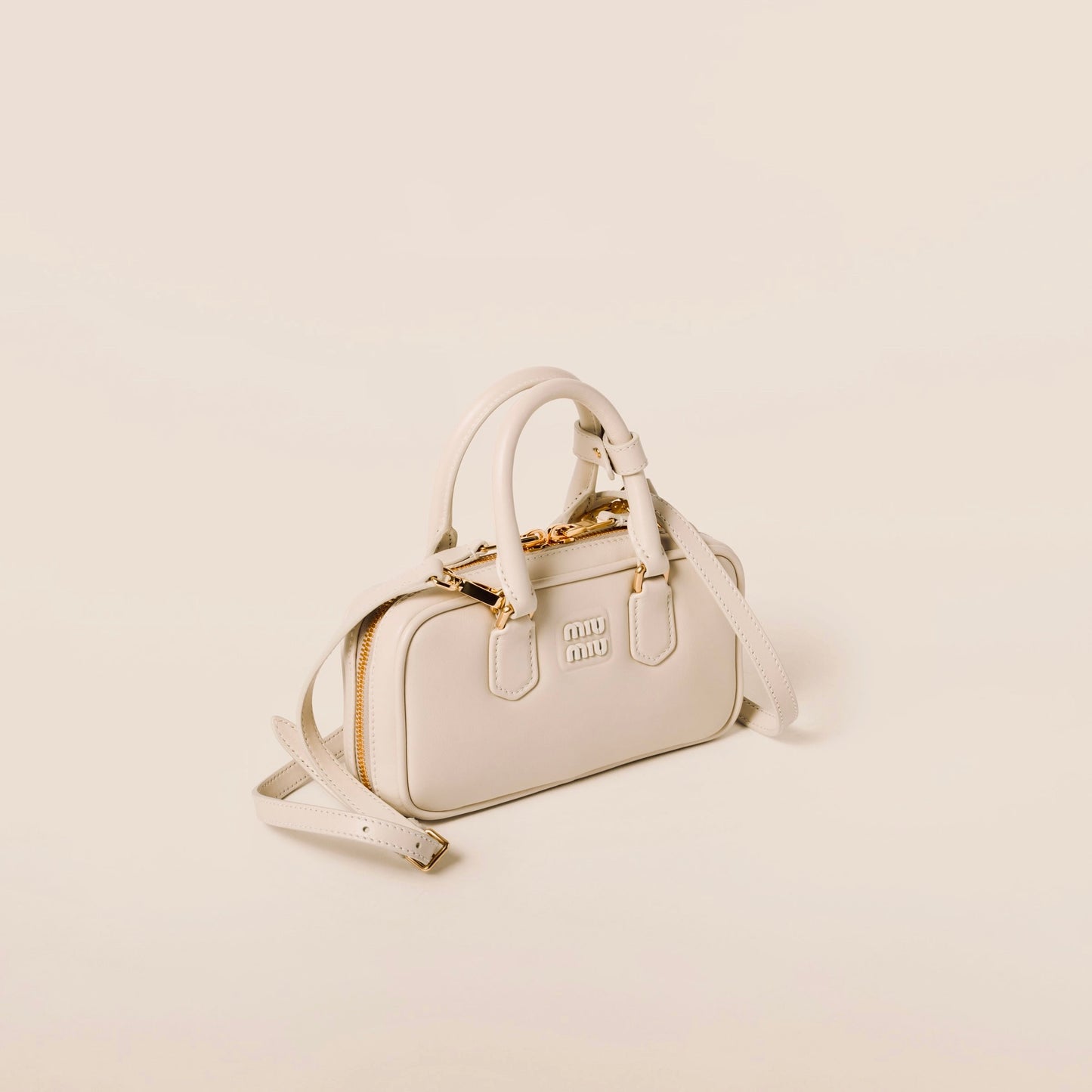 Mini-sac en semi cuir Arcadie en beige