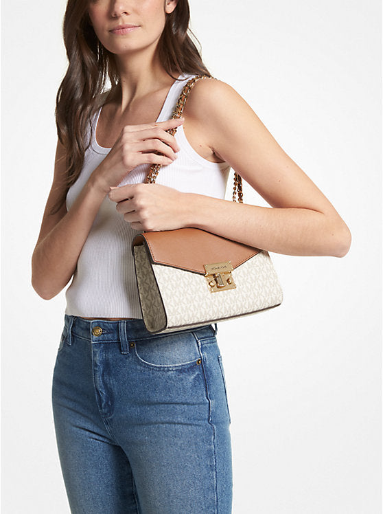 Sac Mk à bandoulière avec logo de taille moyenne