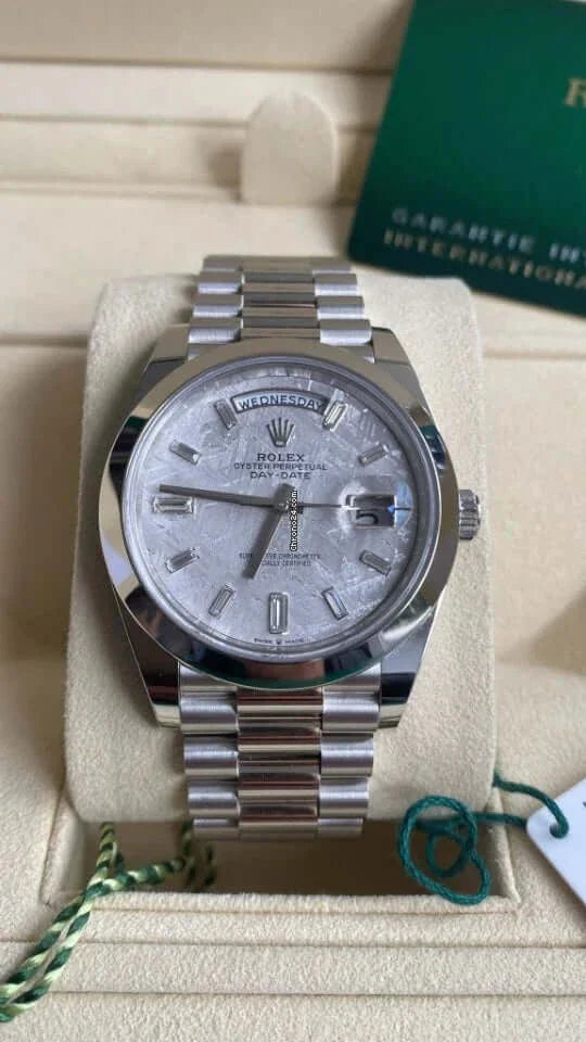rolex day date platinum meteorite dial