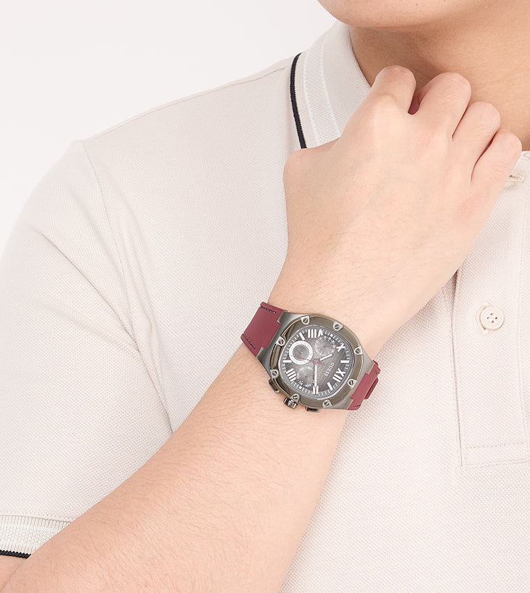MONTRE GUESS POUR HOMME AVEC BOÎTIER EN BRONZE À QUARTZ
