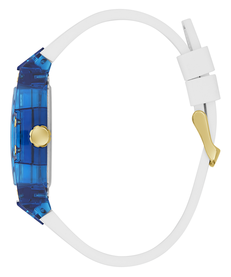 Montre multifonction GUESS pour homme blanche et bleue