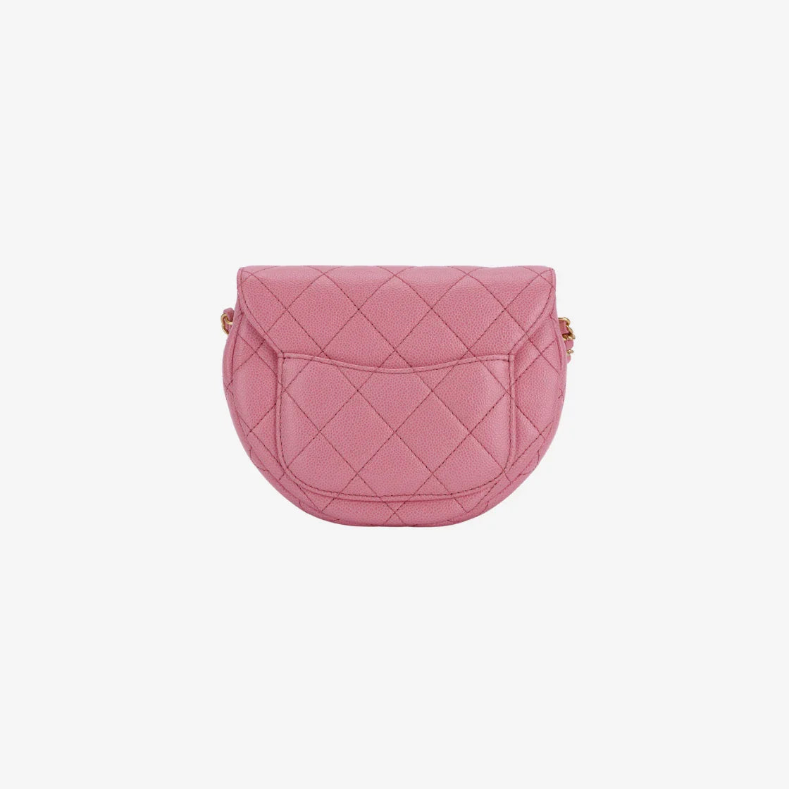 Chanel Mini Messenger Bag Cuir de veau grainé & doré Rose clair