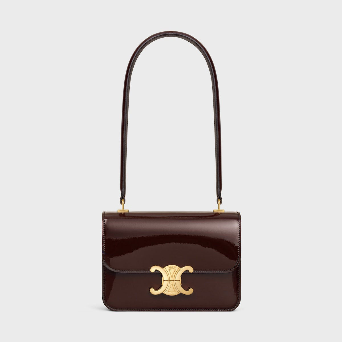 SAC TEEN GARANCE EN VEAU VERNI BICOLORE EN BRUN FONCÉ