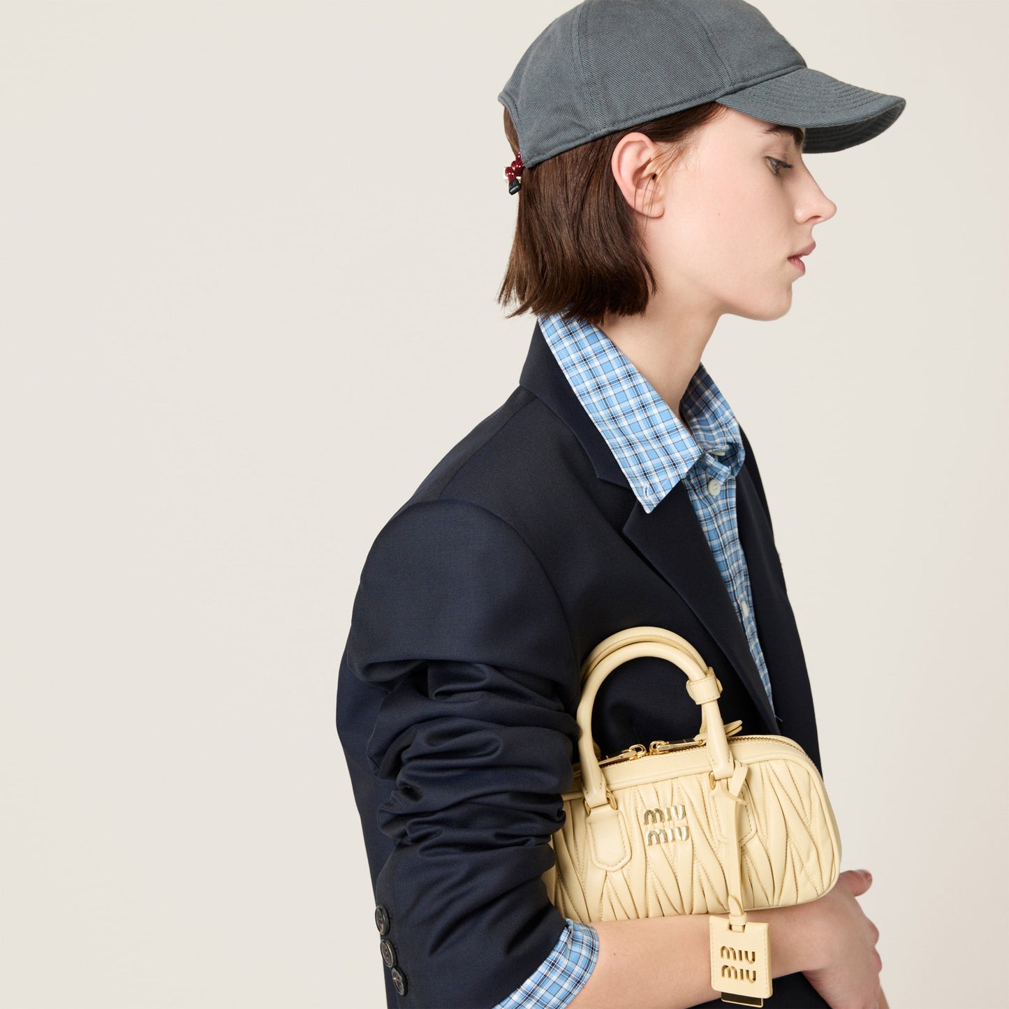 Mini sac Arcadi matelassé en beige