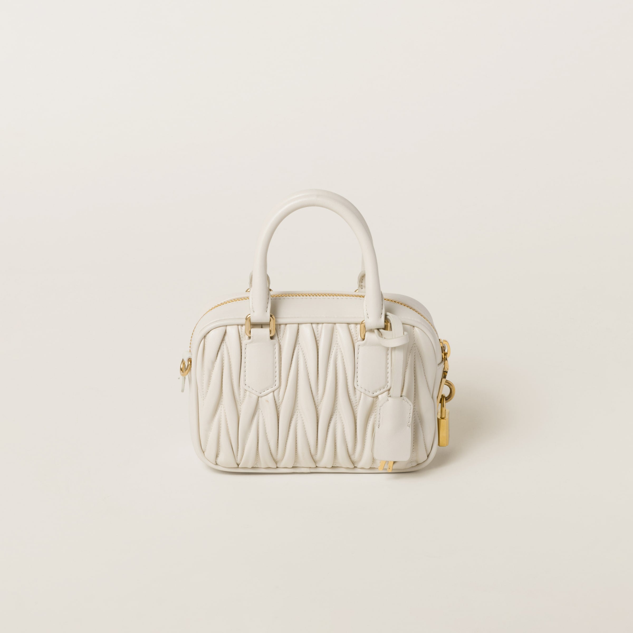 Sac Arcadie nappa matelassé en blanc