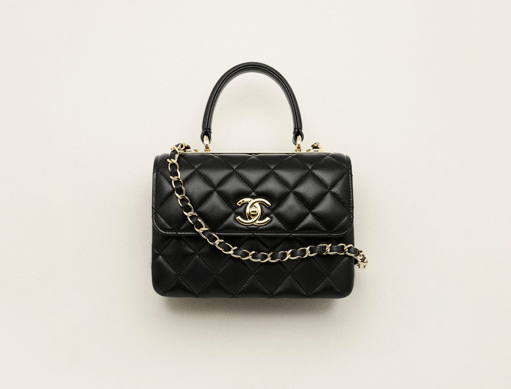 Sac Chanel Trendy CC Top Handle Cuir lisse Noir