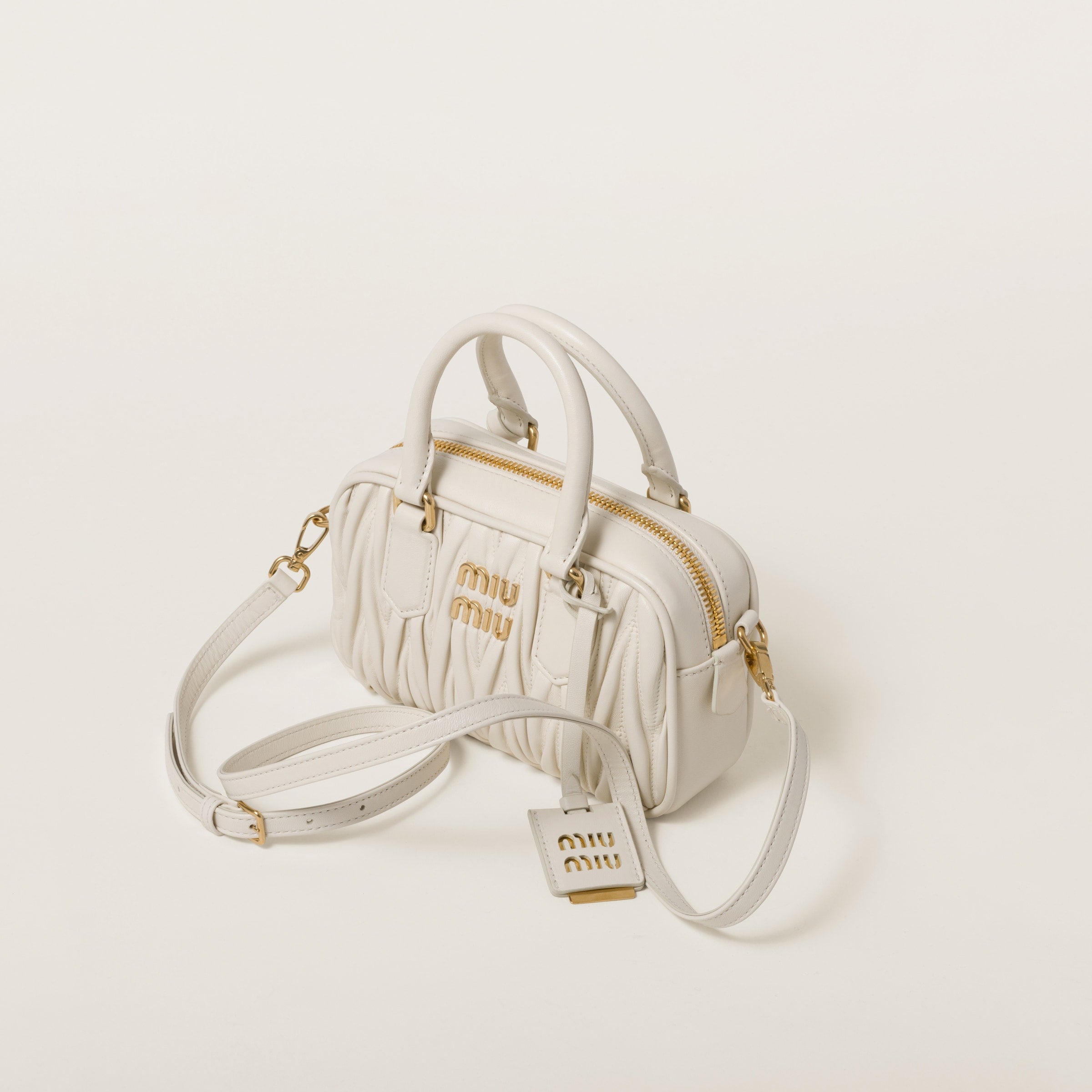 Sac Arcadie nappa matelassé en blanc