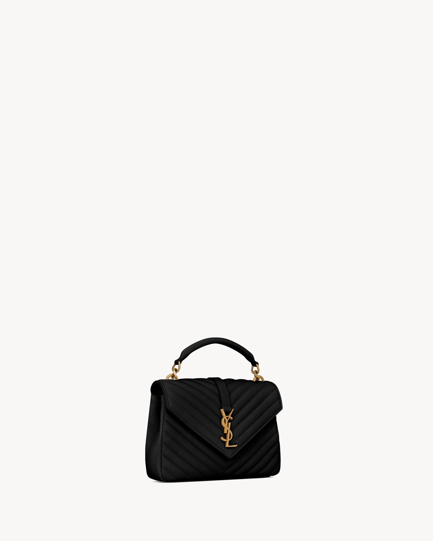 SAC YSL COLLÈGE MEDIUM EN SEMI CUIR MATELASSÉ
NOIR ET DORÉ