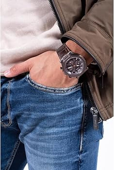 Montre GUESS multifonction US Homme Cuir Marron