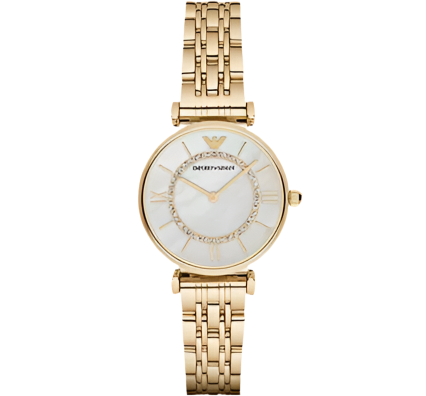 Montre à deux aiguilles en acier inoxydable doré pour femme Emporio Armani AR1907