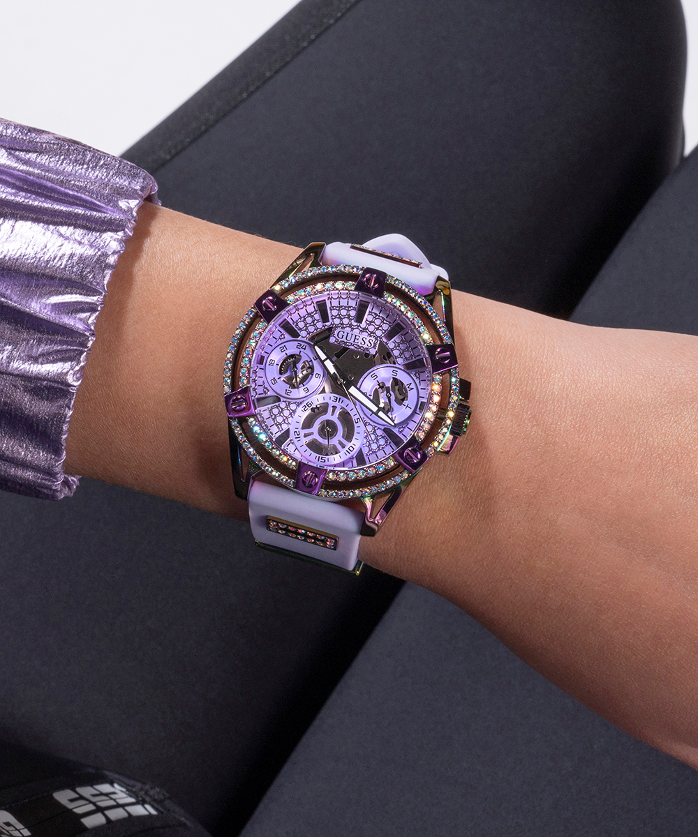 GUESS Ladies Purple Iridescent Multi-function Watch