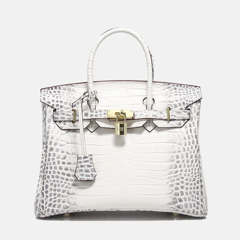 Sacs À Main À Poignée Supérieure En Cuir Véritable Imprimé Crocodile