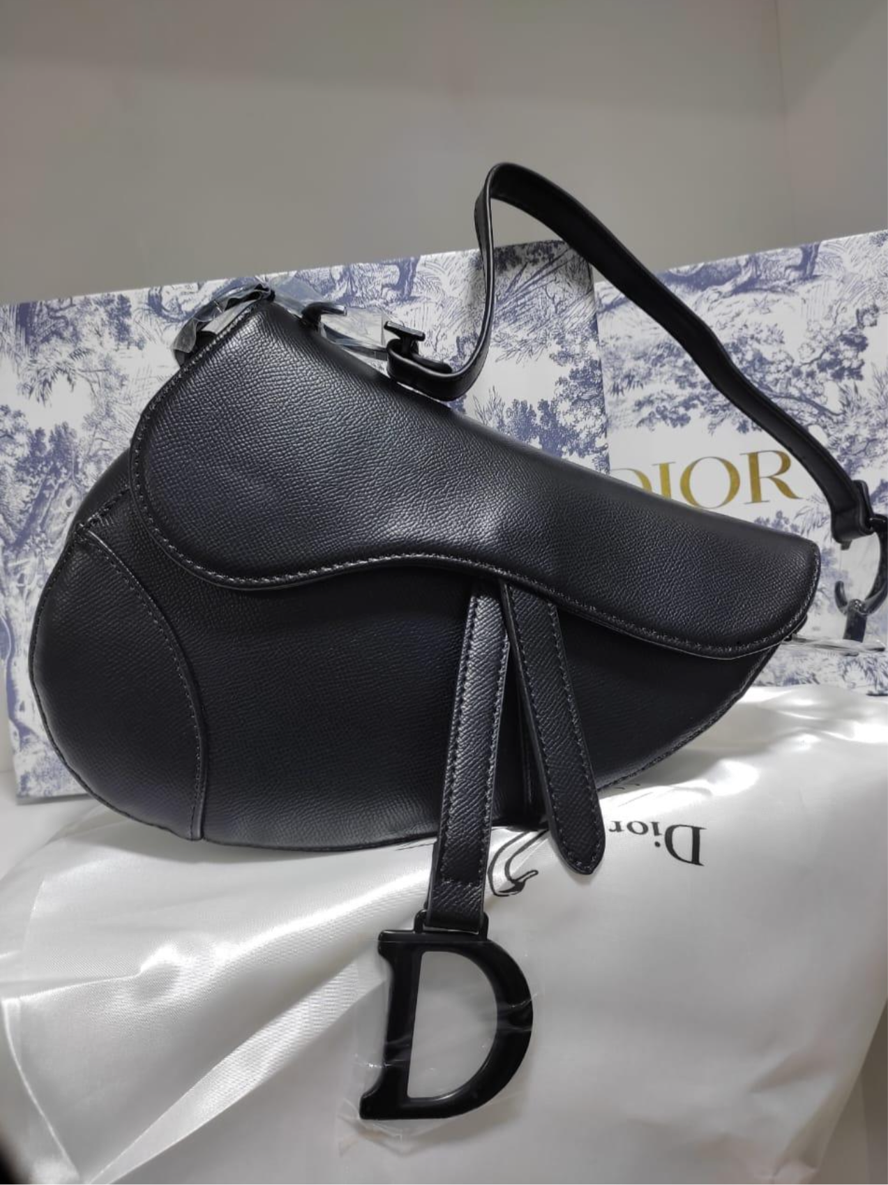 Sacoche Dior de selle avec sangle noir