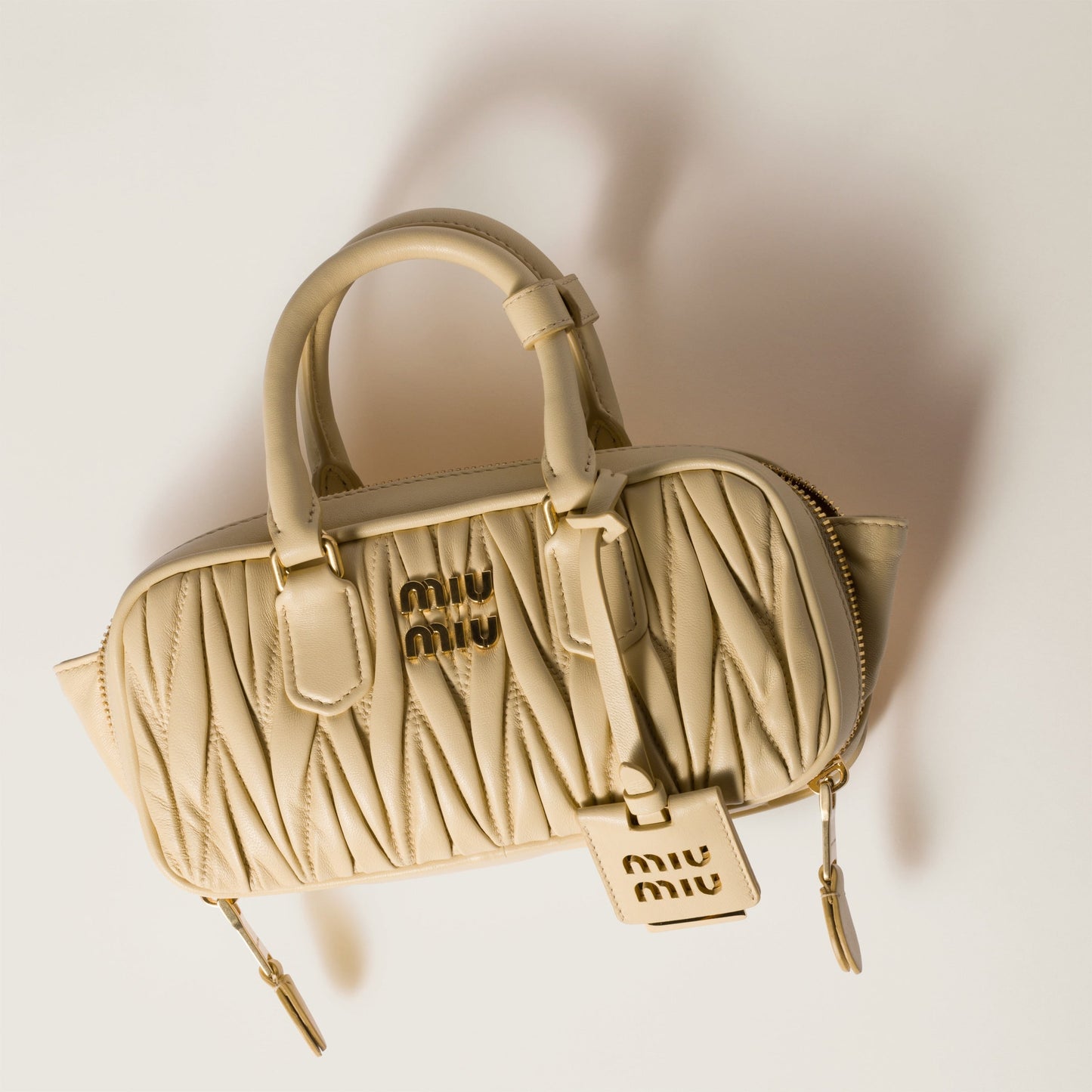 Mini sac Arcadi matelassé en beige