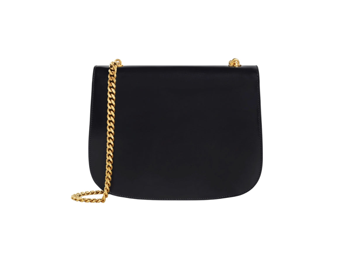 SAC EN VRAI CUIR CHAINE BESACE TRIOMPHE EN NOIR