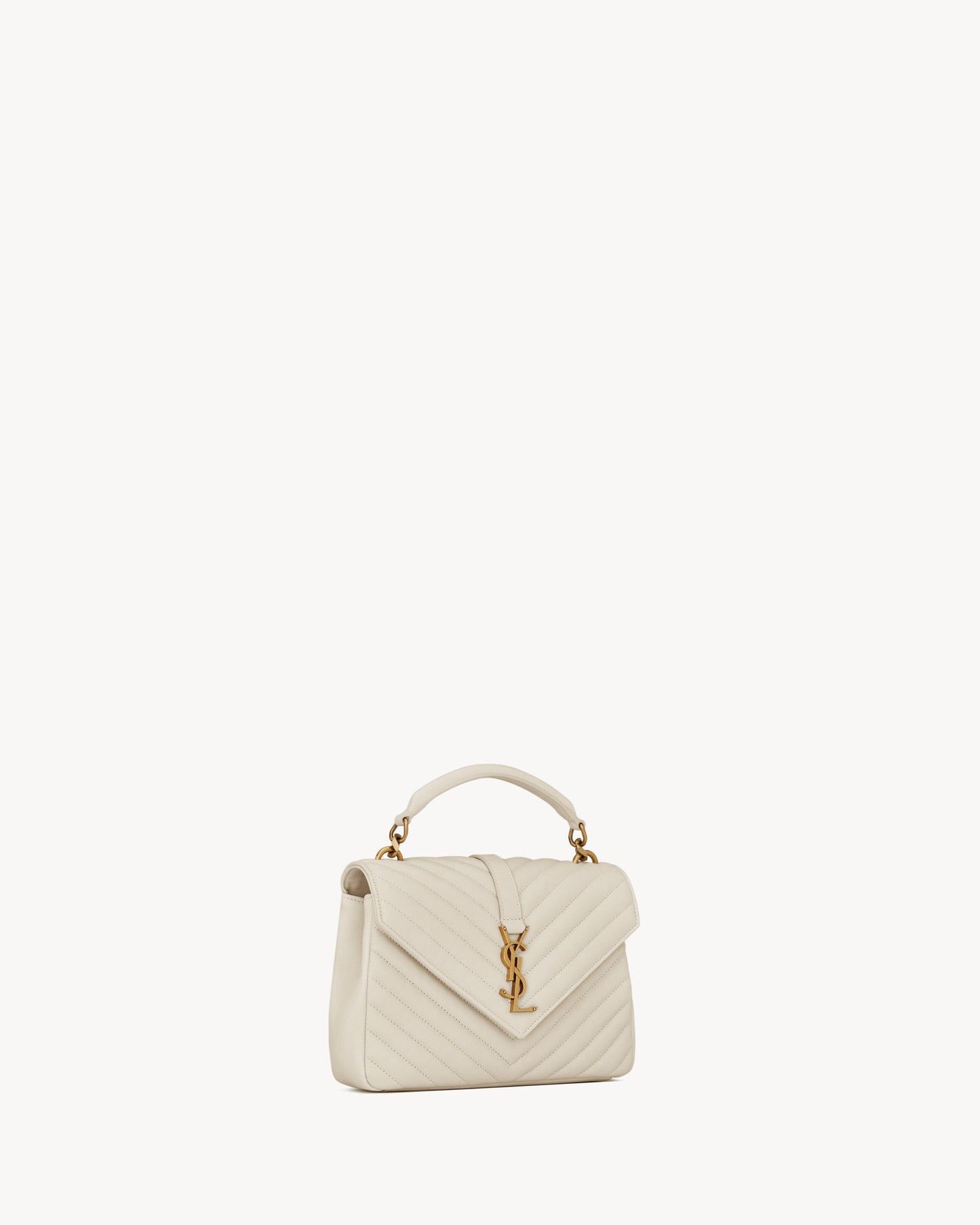 SAC YSL COLLÈGE MEDIUM EN SEMI CUIR MATELASSÉ
BLANC CASSÉ