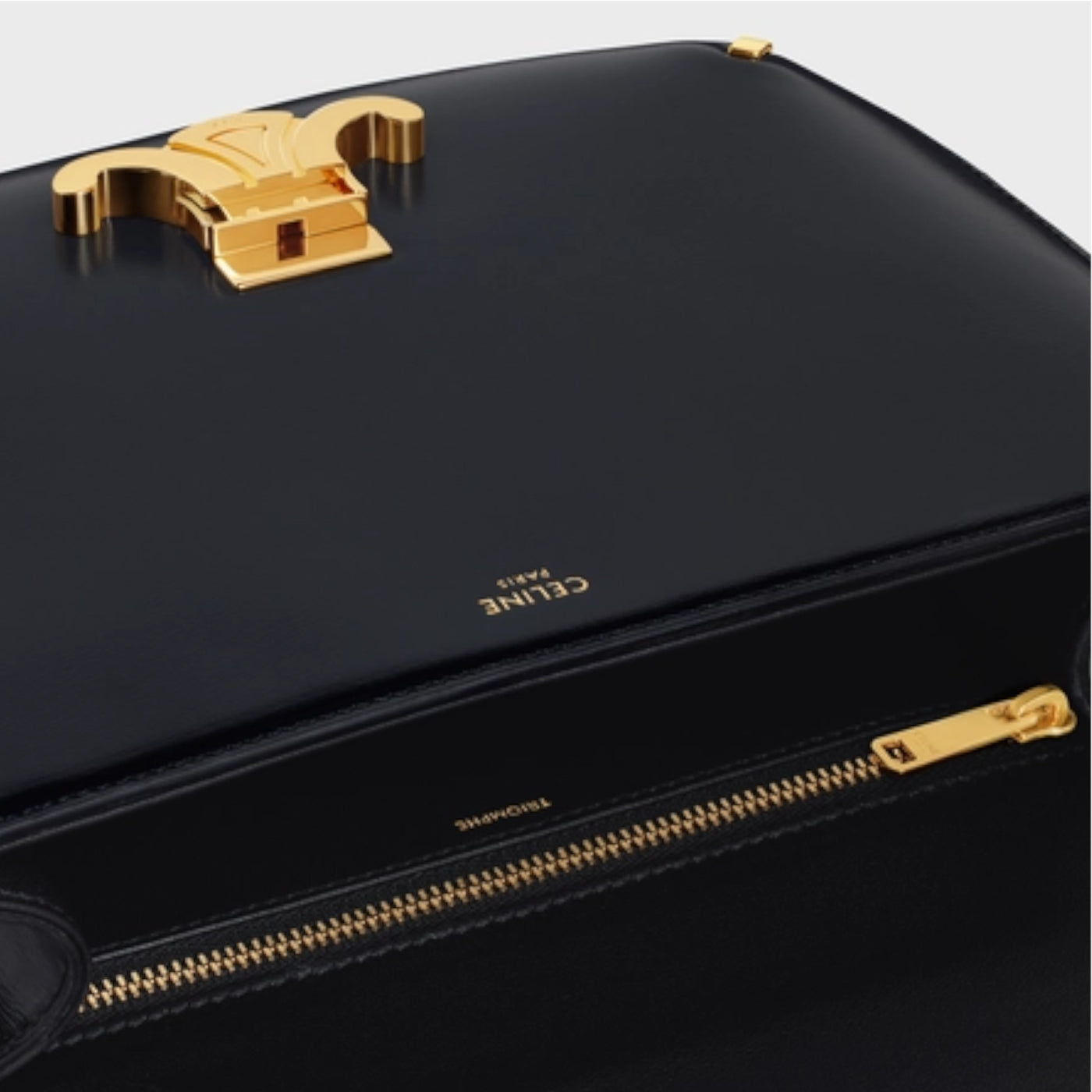 SAC EN VRAI CUIR CHAINE BESACE TRIOMPHE EN NOIR