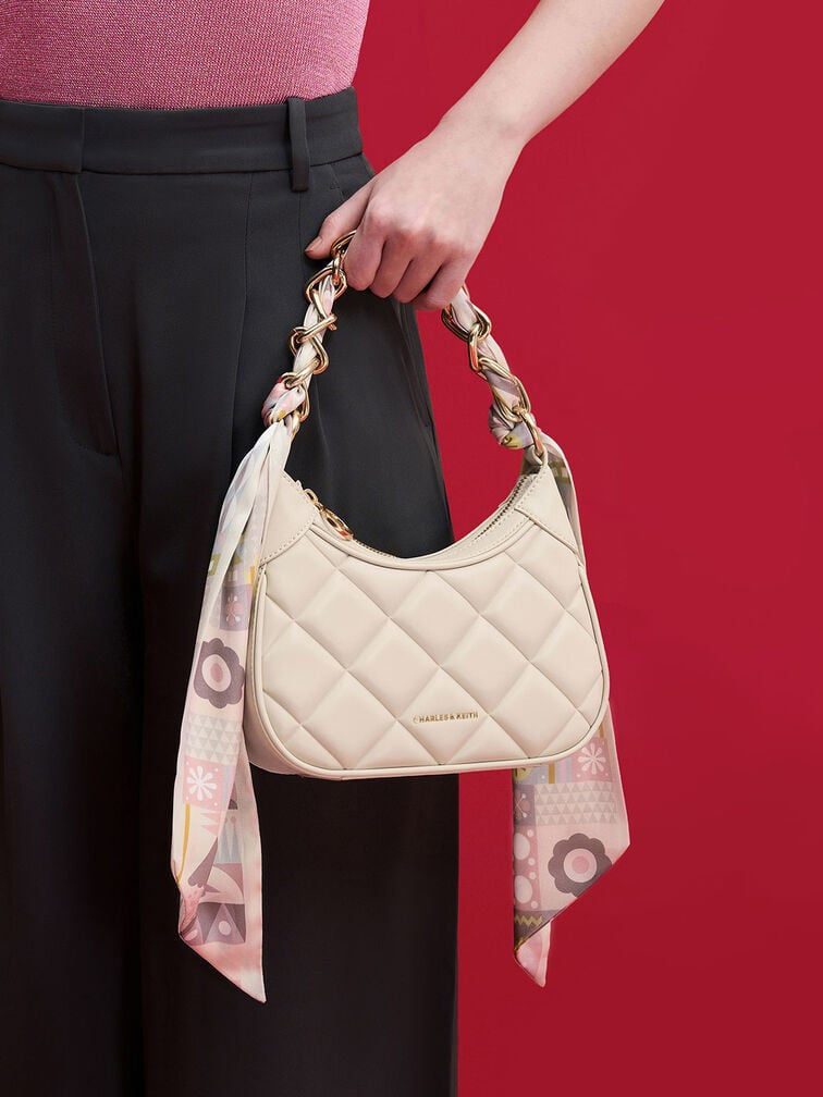 Mini sac matelassé à poignée foulard Alcott - Oat