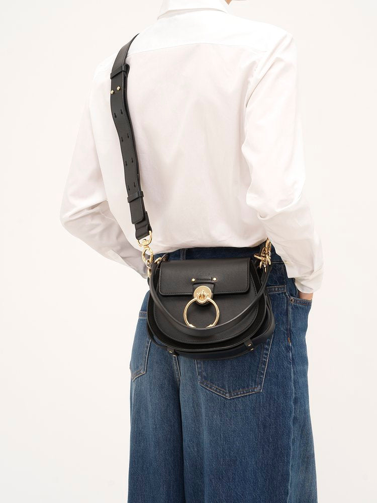 PETIT SAC TESS EN CUIR LISSE ET CUIR VELOURS