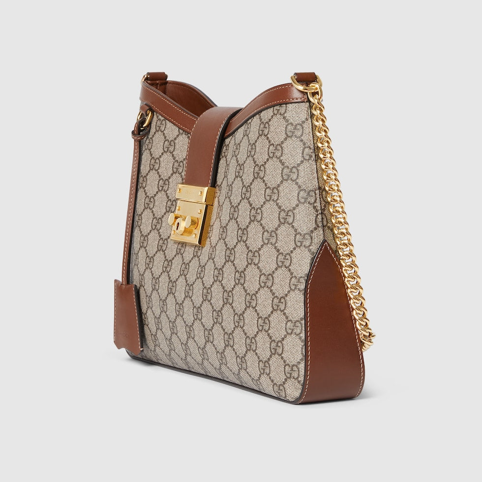 SAC BANDOULIÈRE GG EN CUIR DE TAILLE MOYENNE AVEC CADENAS