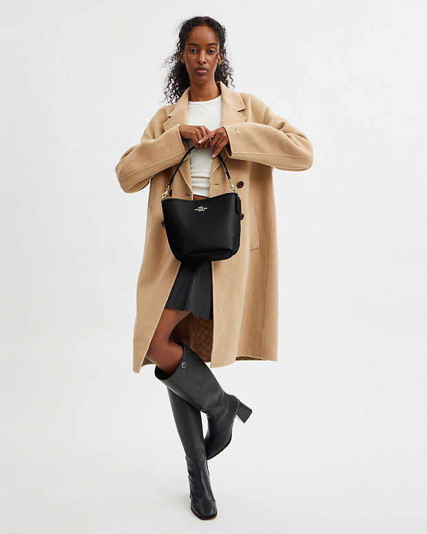 Sac seau Ville en toile signature en noir