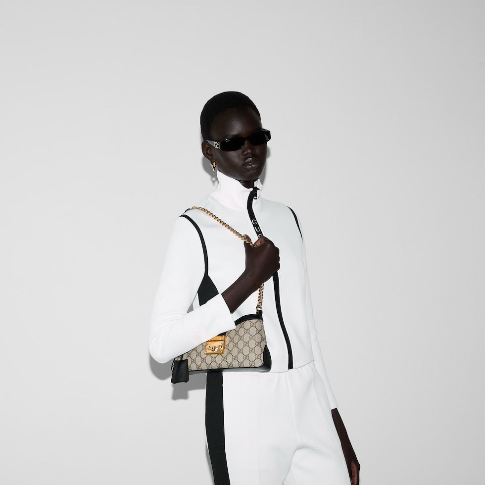 SAC À BANDOULIÈRE PETIT PADLOCK Peau Noire