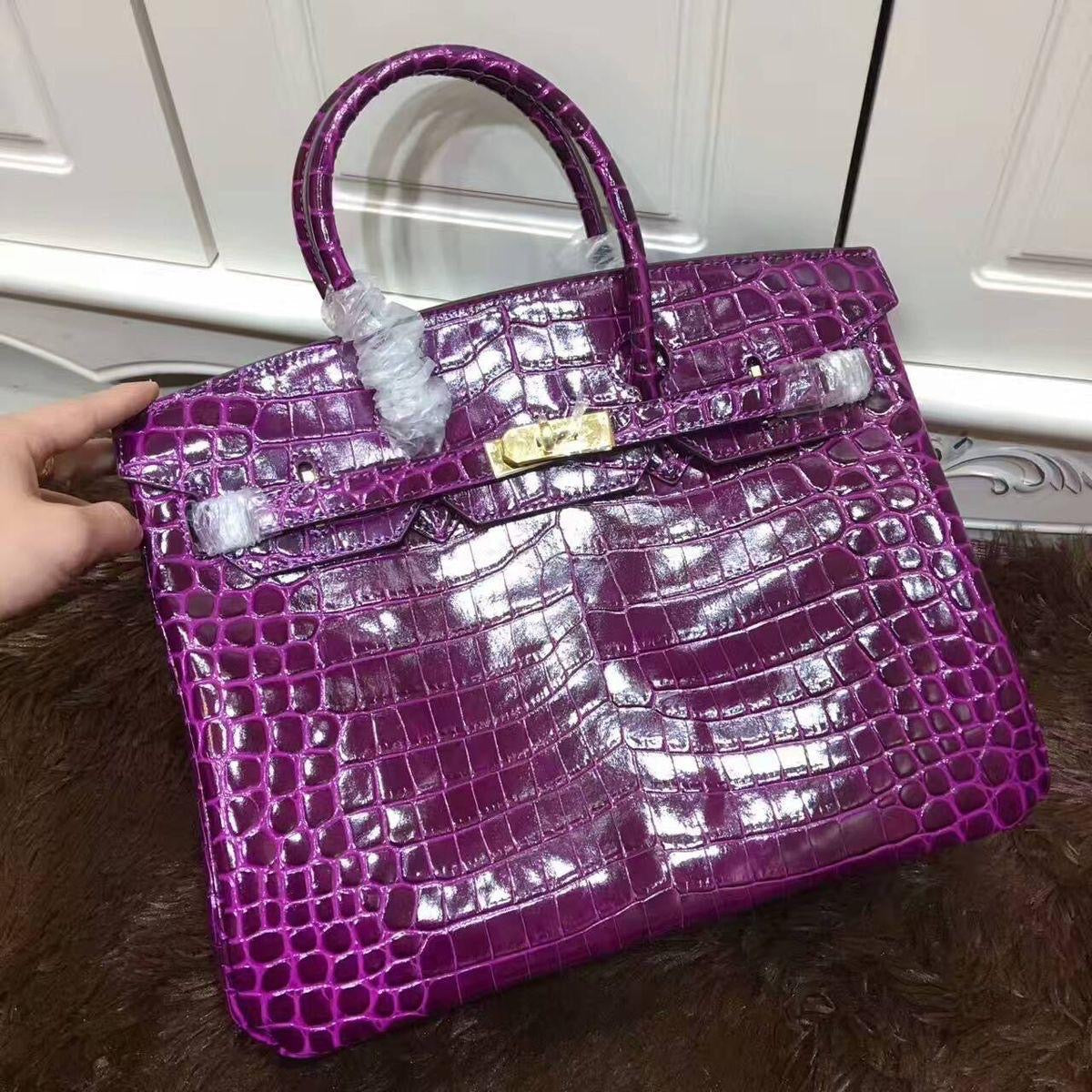 Sacs À Main À Poignée Supérieure En Cuir Véritable Imprimé Crocodile