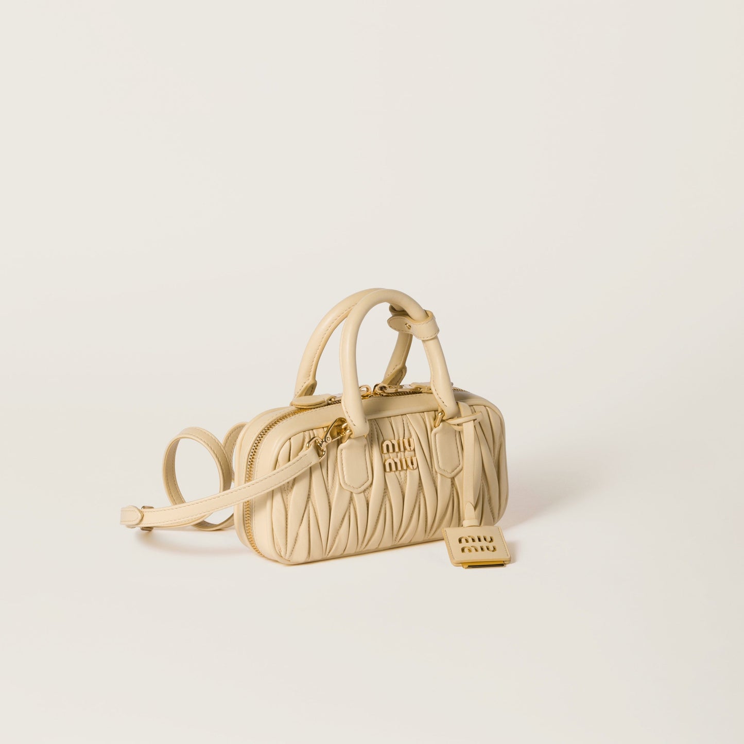 Mini sac Arcadi matelassé en beige