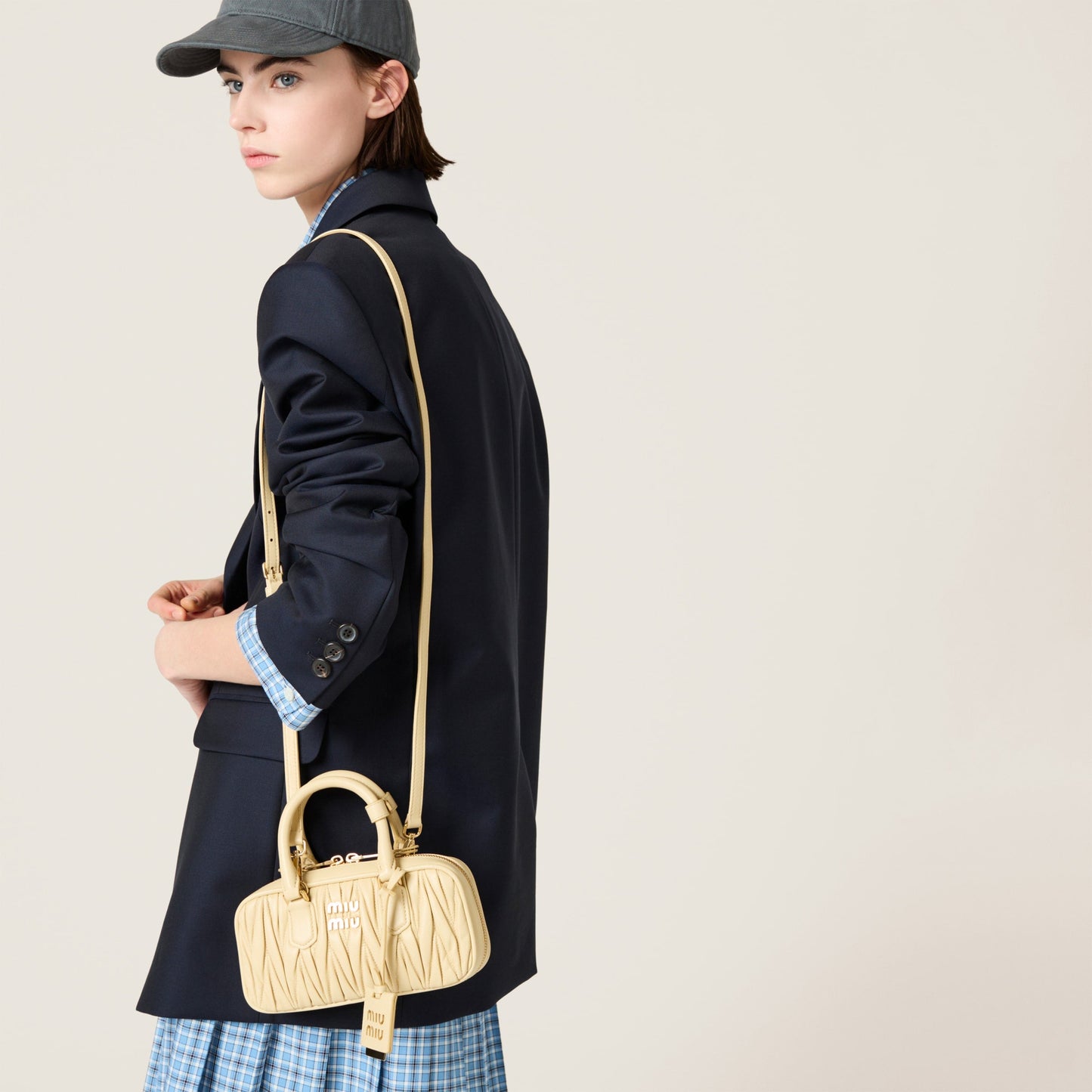 Mini sac Arcadi matelassé en beige