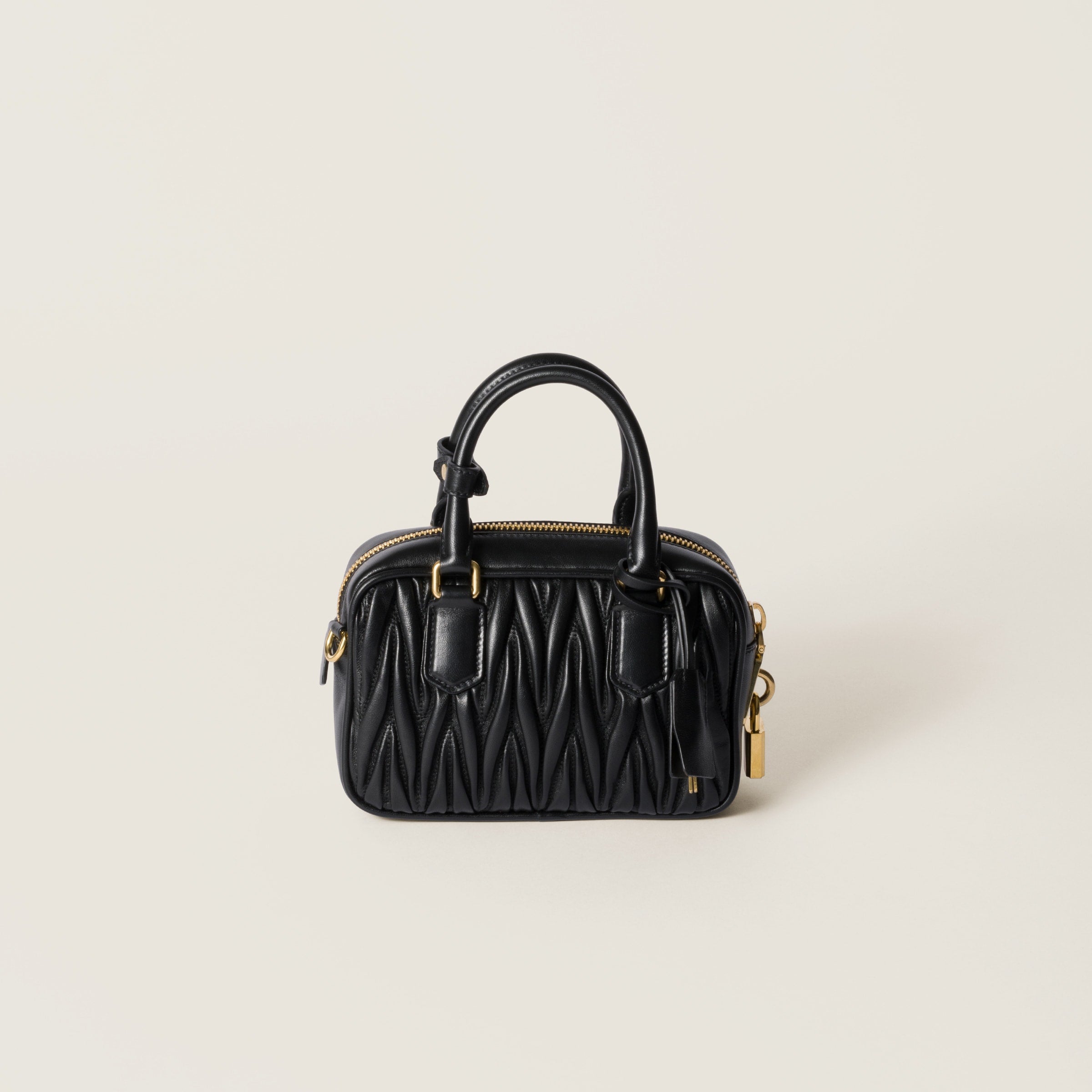 Sac Arcadie nappa matelassé en noir