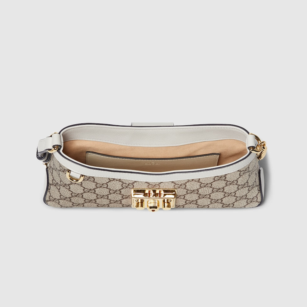 SAC À BANDOULIÈRE PETIT PADLOCK Peau Blanche