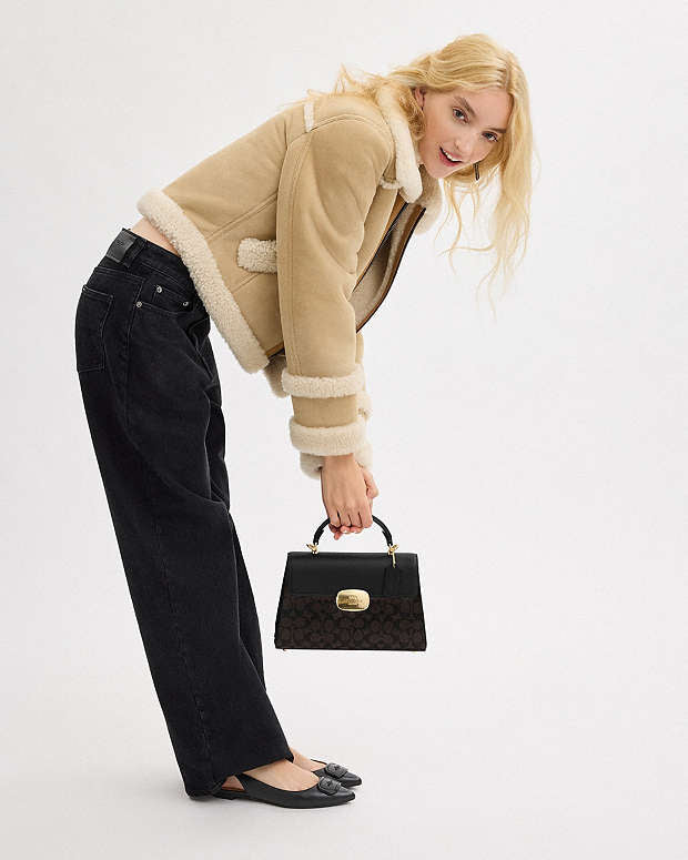 Sac à poignée supérieure Eliza en toile