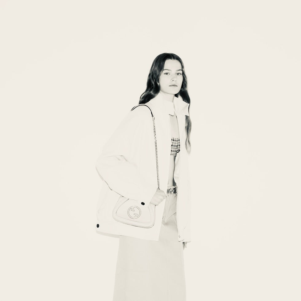 SAC À ÉPAULE GUCCI BLONDIE PETIT FORMAT EN BLANC