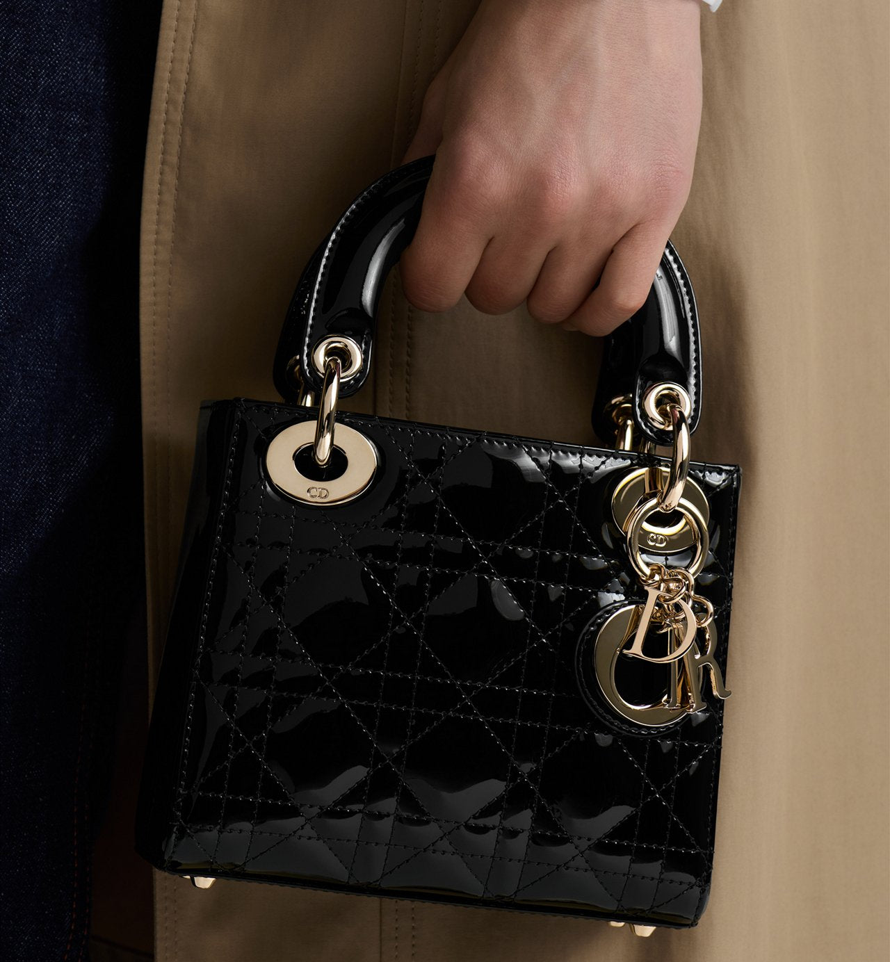 Sac Lady Dior Mini verni noir