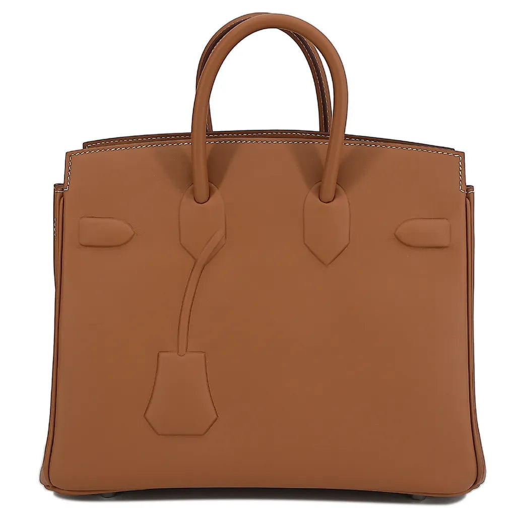 Sac à main Hermes Birkin Shadow 25 cm en cuir Swift Marron