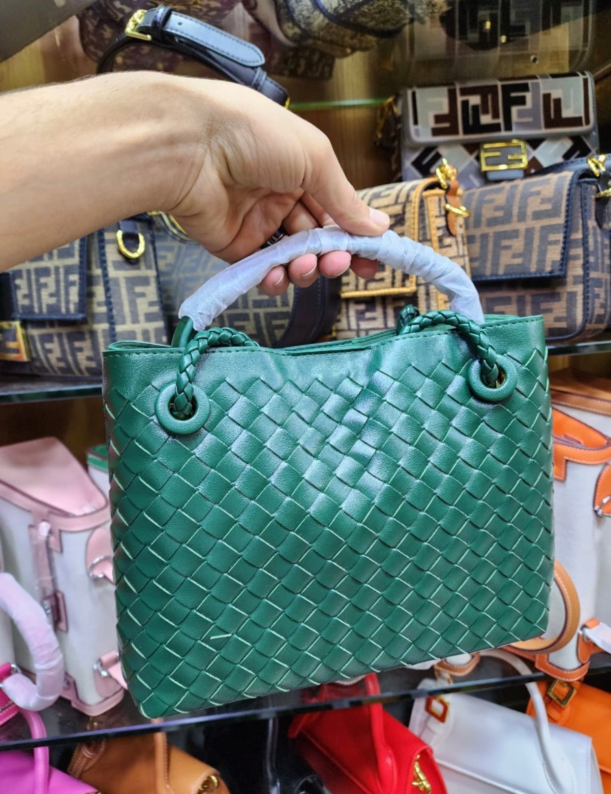 Sac à main en Andiamo Bottega Veneta vert
