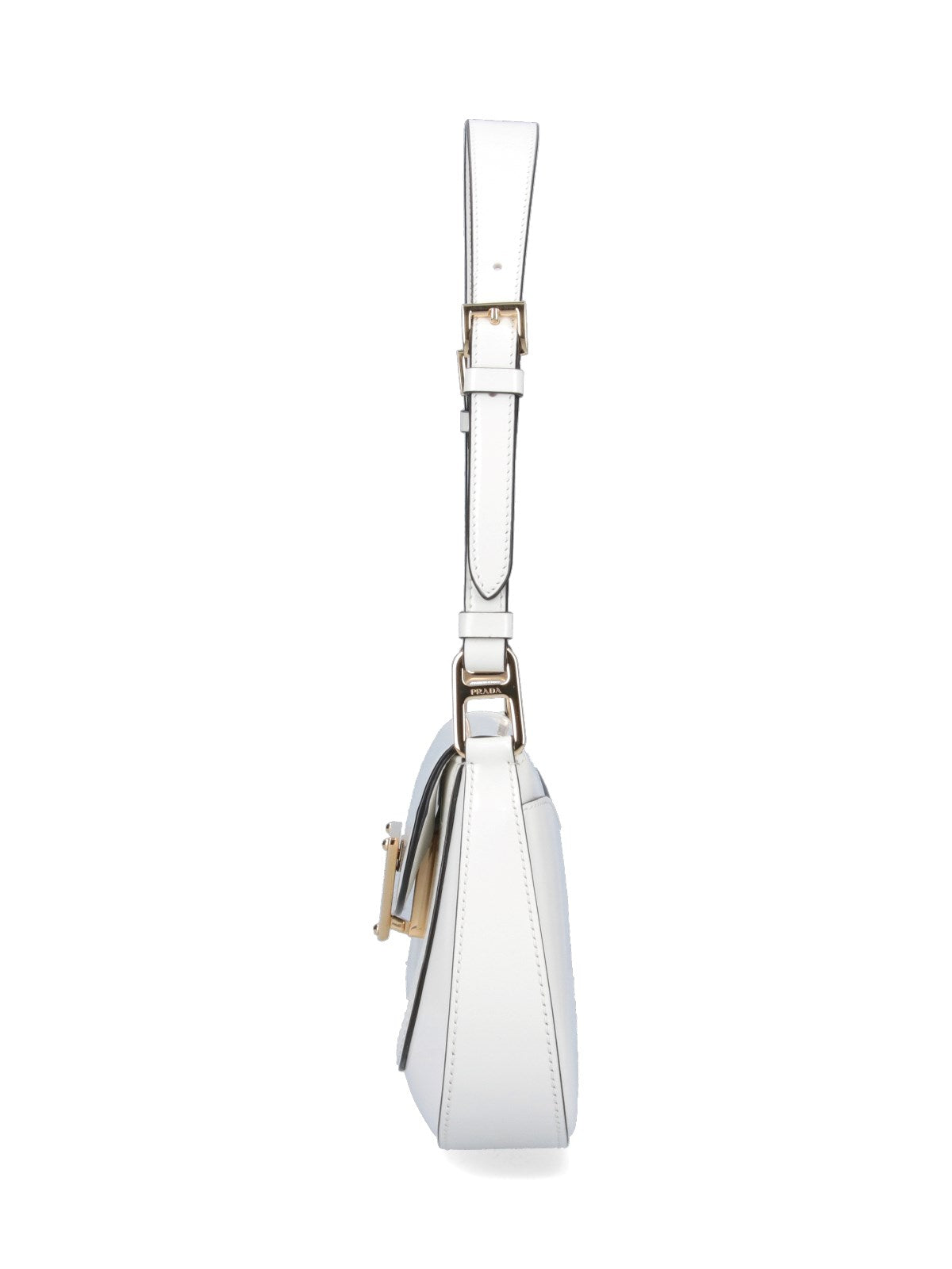 Sac porté épaule en vrai cuir verni Blanc