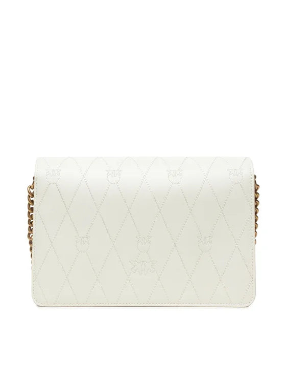 Sac à main Love Click Wave Logo En Blanc vrai cuir