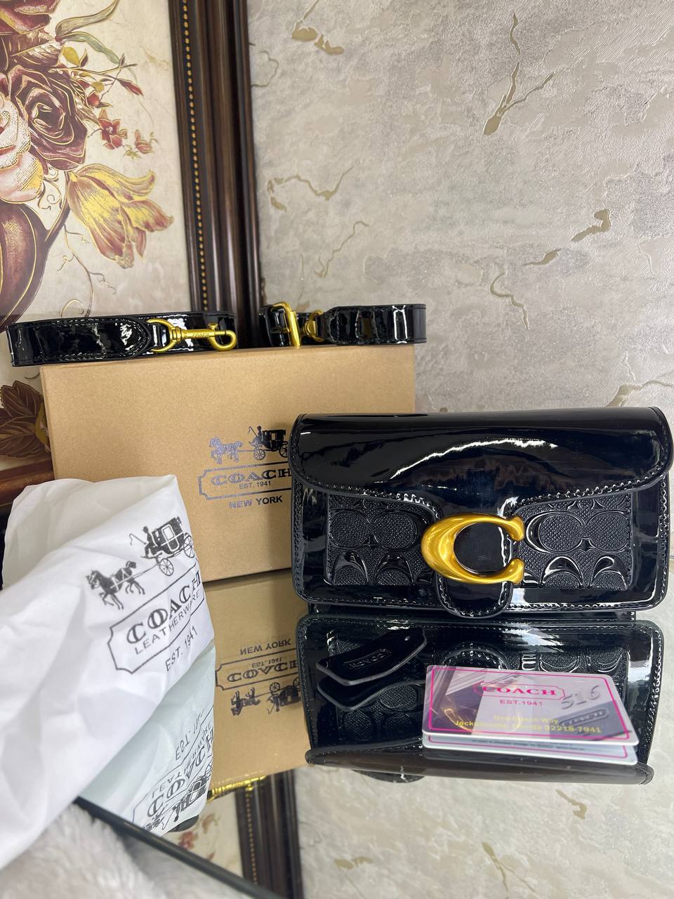 Sac bandoulière Coach Tabby 26 en Signature noir