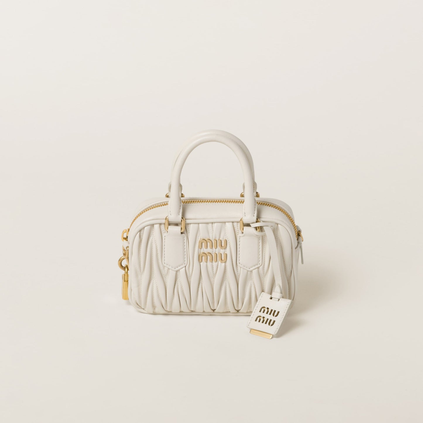 Sac Arcadie nappa matelassé en blanc