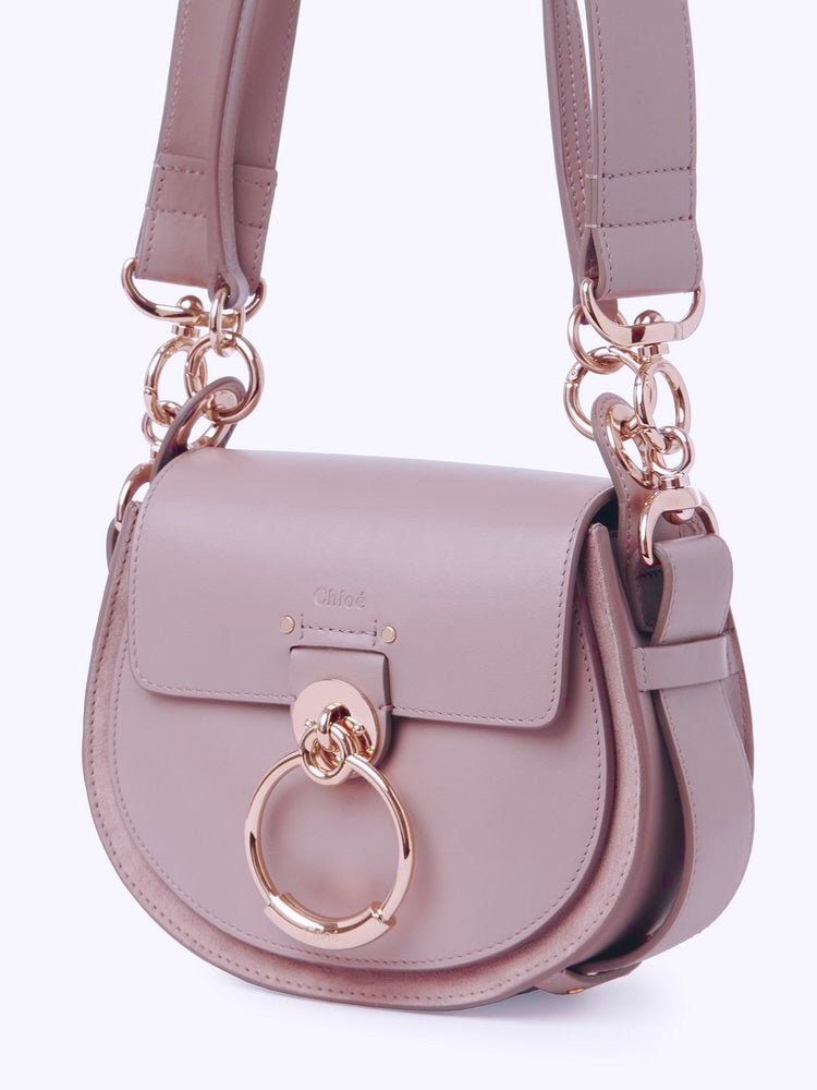 PETIT SAC TESS EN CUIR LISSE ET CUIR VELOURS