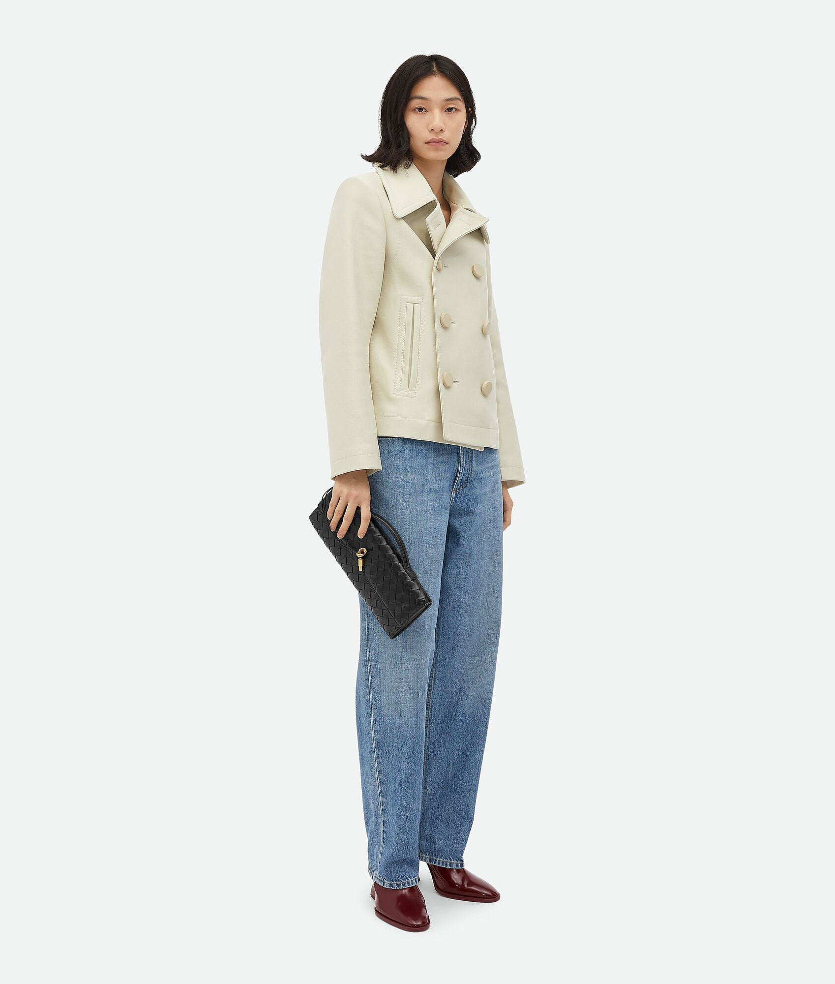 Pochette à anse en souple tressé Intrecciato