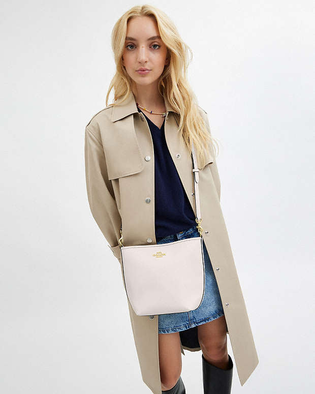 Sac seau Ville en toile signature en blanc