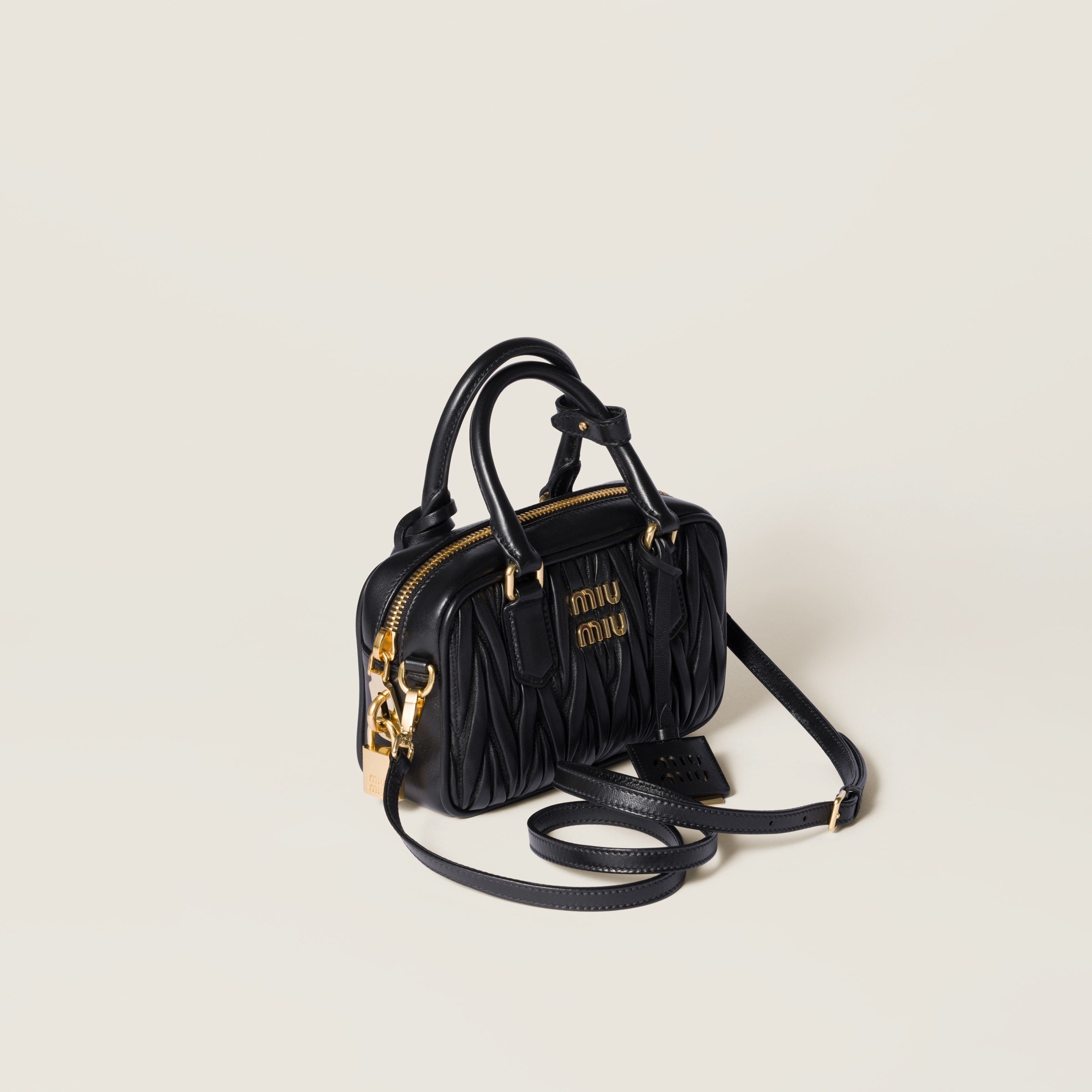 Sac Arcadie nappa matelassé en noir